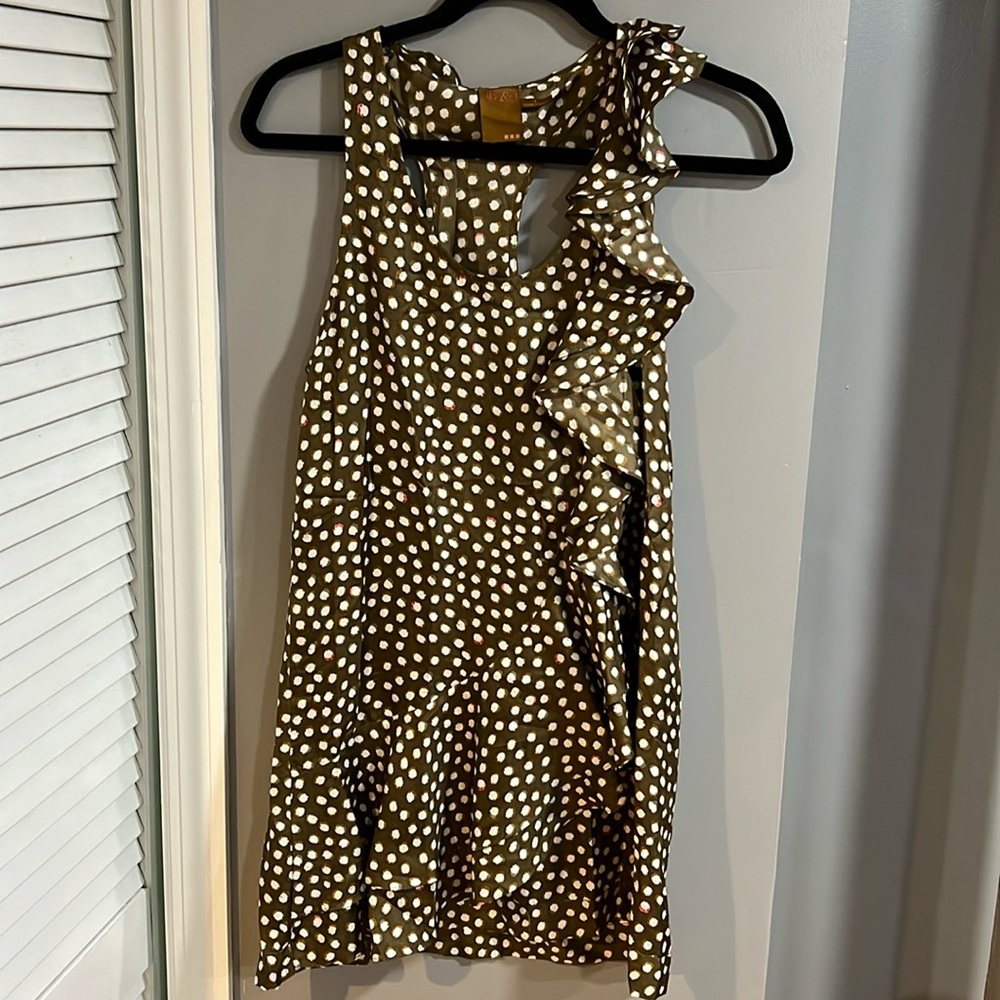 Ali & Ro Green Pok a Dot Dress